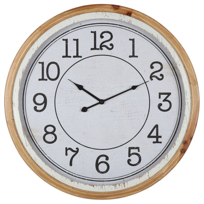 Distressed Nordic Glass-Front Wall Clock