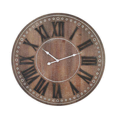 Rustic with Black Roman Numeral Wall Clock