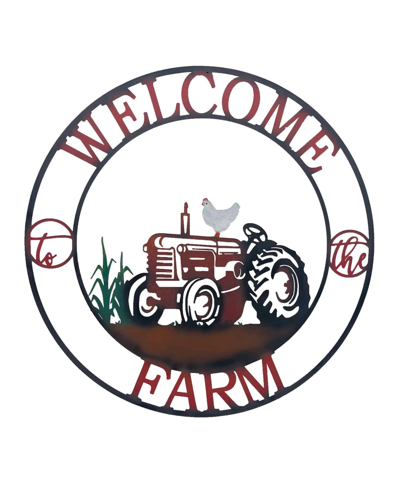 Laser-Cut Tractor Welcome Wall Art