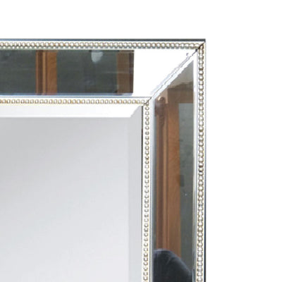 Melania Mirror Stand Mirrored Border - Silver