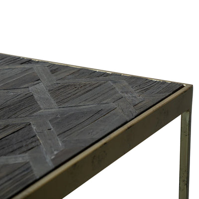 Minimalist Console Table - Dark Natural and Golden
