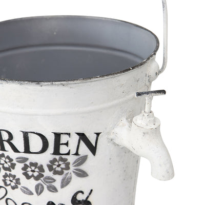 Country Garden Bucket Planter with Decorative Tap