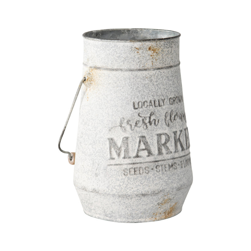 Distressed Finish ‘Flower Market’ Planter with Handle