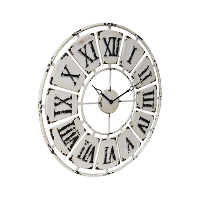 Antique White Roman Numeral Wall Clock
