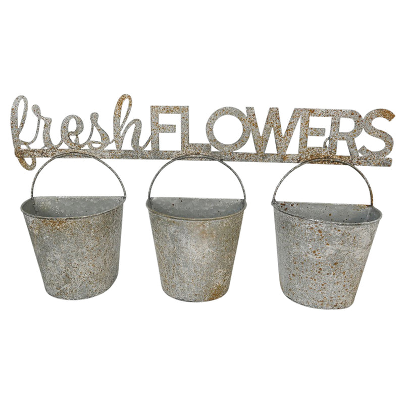 Three Bucket Fresh Flowers Wall Planter