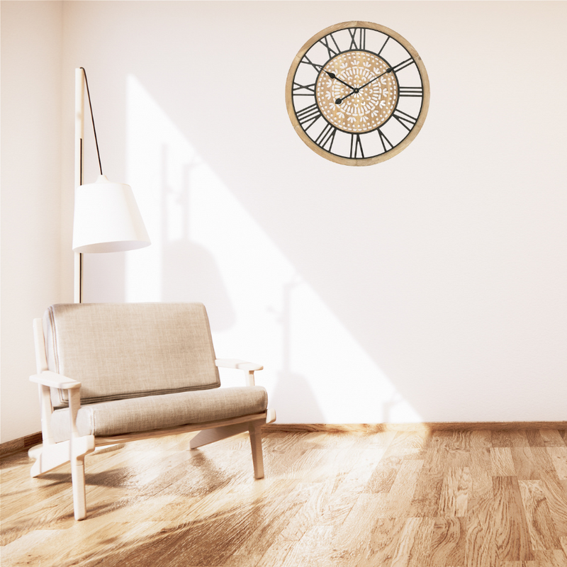 XL Carved Industro-Hamptons Wall Clock