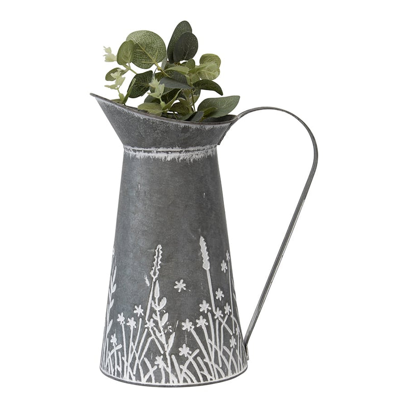 Galvanised Decorative Jug with Wildflower