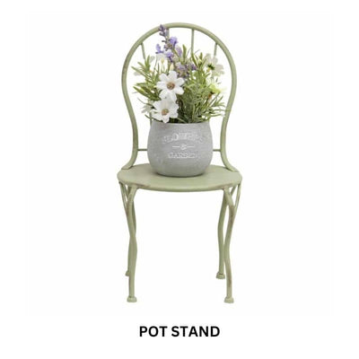 Distressed Green Mini Chair Display/Pot Stand