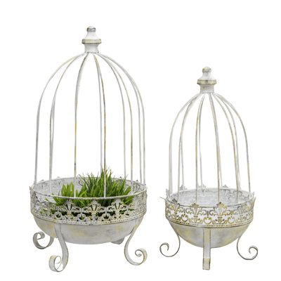 Set of 2 Nested French Provincial Cloche Planters