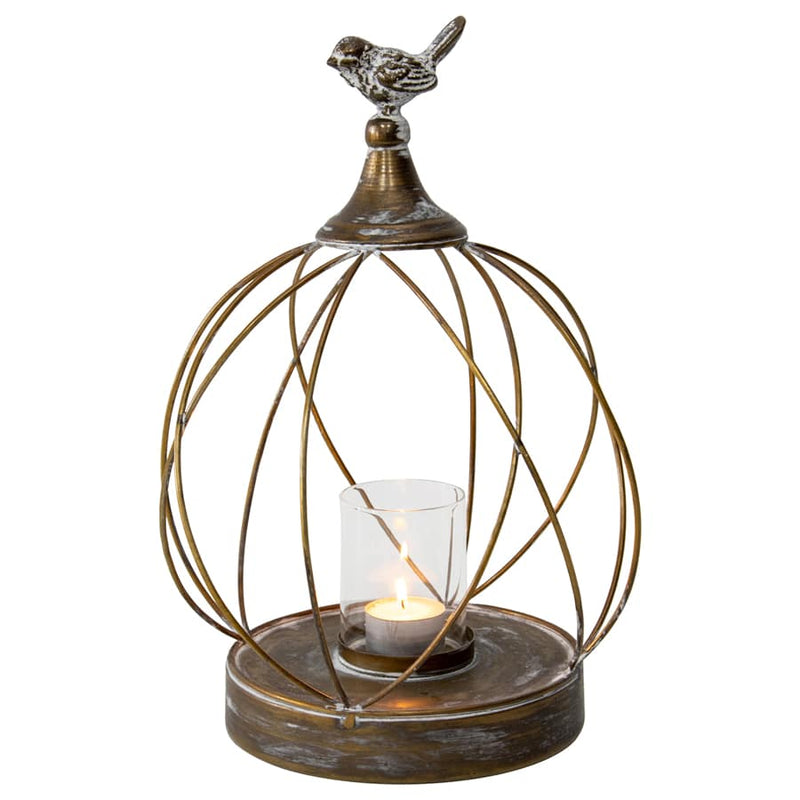 Elementals Pillar Candle Holder with Perched Bird