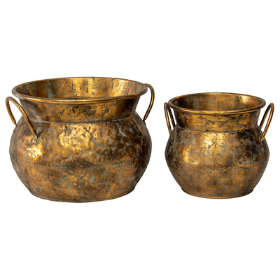 Set of Two Nested Antique Lustre Pots