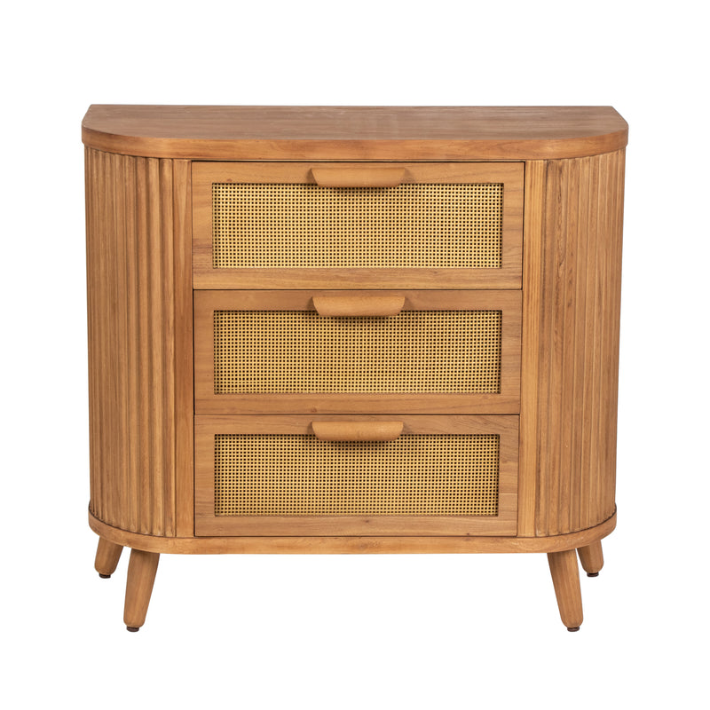 Mid-century Ribbed 3-Drawer Cabinet
