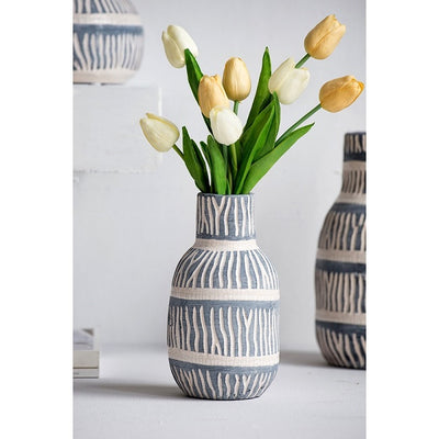 Cream & Grey Ceramic Vase