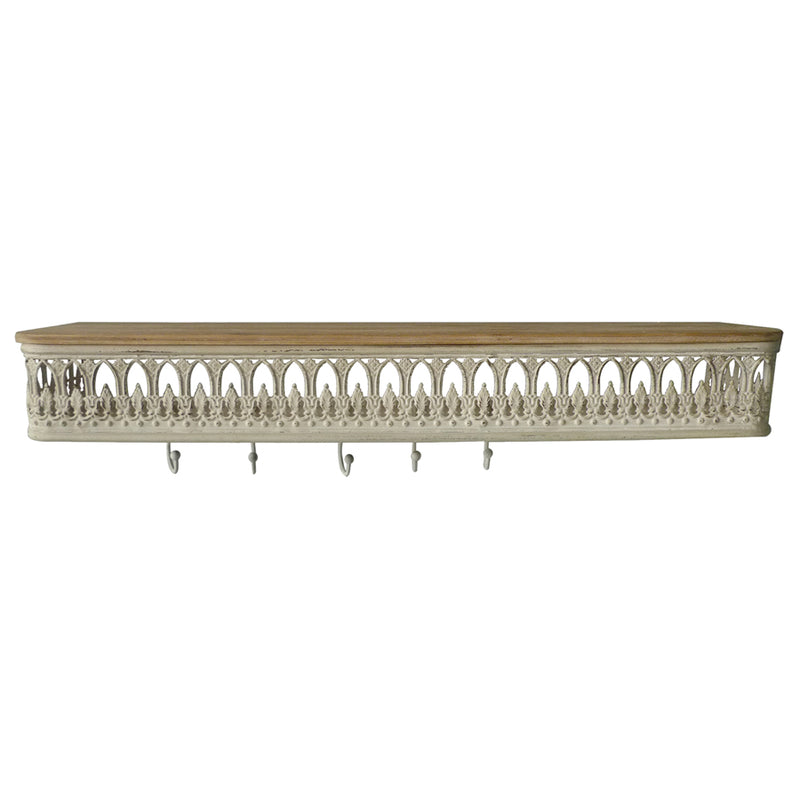 Martinique Classic Wall Shelf with Removable Hooks