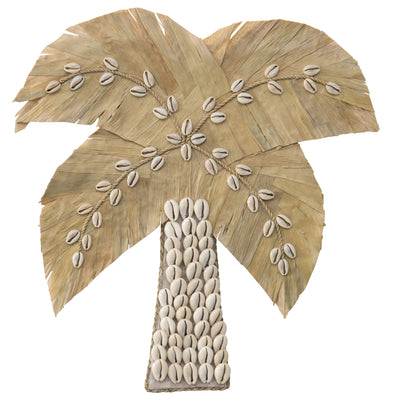 Handcrafted Shell & Weave Wall Hanging Palm Tree