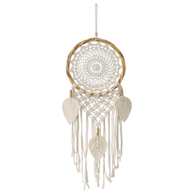 Handcrafted Boho Dream Catcher with Leaf Shaped Tasels