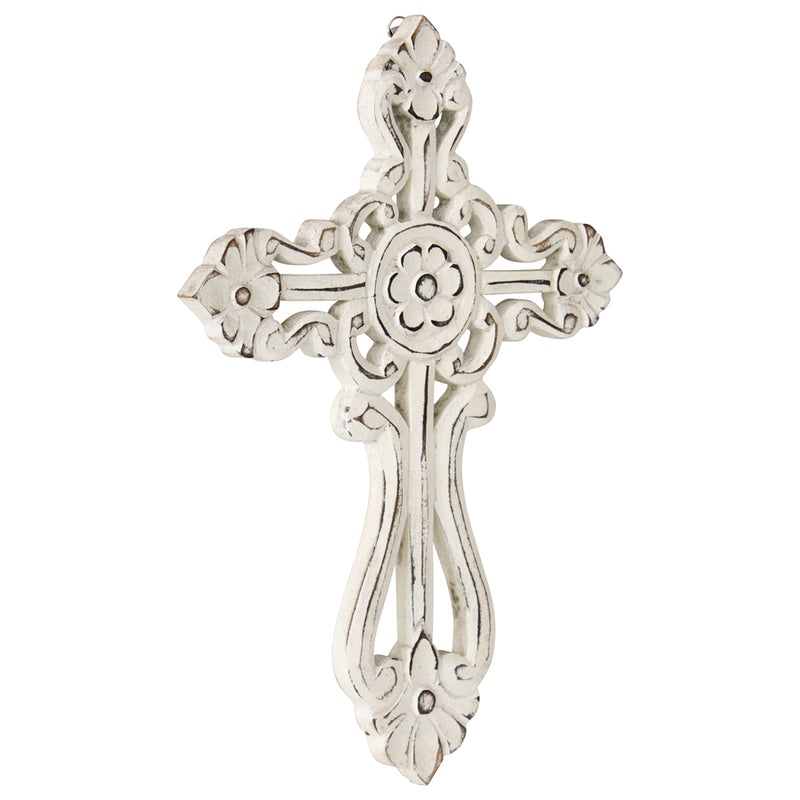 Handcrafted Ornate Scroll-Design Wall Cross