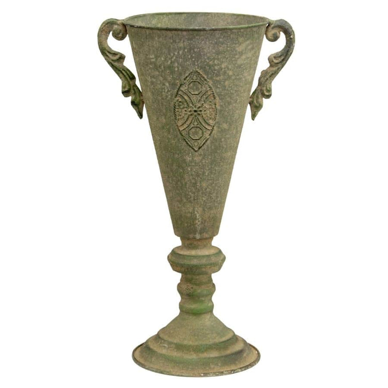Tuscan Embossed Flute Urn with Handles