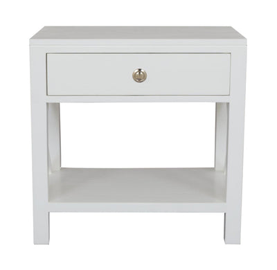 Catalina Crossed White Bedside Side Table