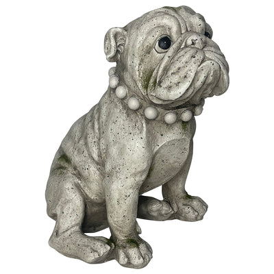 Bulldog Figurine Statue with Ornate Collar