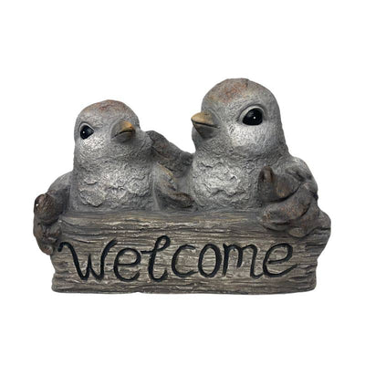 Welcome with 2 Birds Planter with Hole & Plug