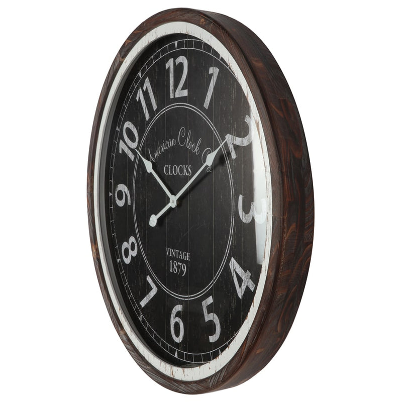 Distressed Monochrome Glass-Front Wall Clock