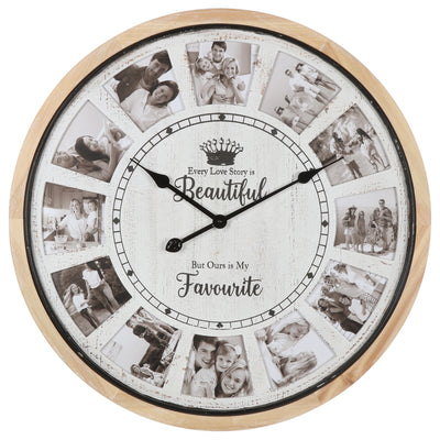 Hamptons Photo Gallery Collage Wall Clock
