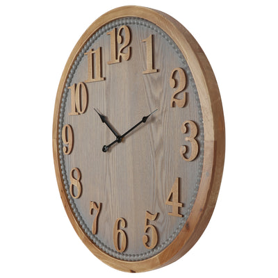 Contemporary Grey Timber Wall Clock