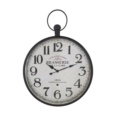 'Brasserie' Glass-Front Fob Wall Clock