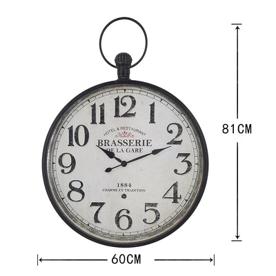 'Brasserie' Glass-Front Fob Wall Clock