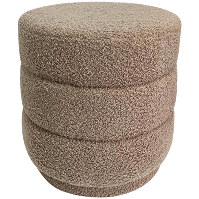 Boucle Loop-Style Stepped Ottoman/Stool