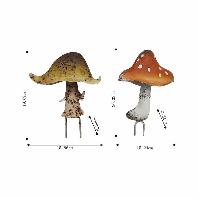 Set of Two Assorted Mushroom Garden Stake