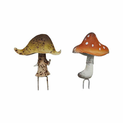 Set of Two Assorted Mushroom Garden Stake