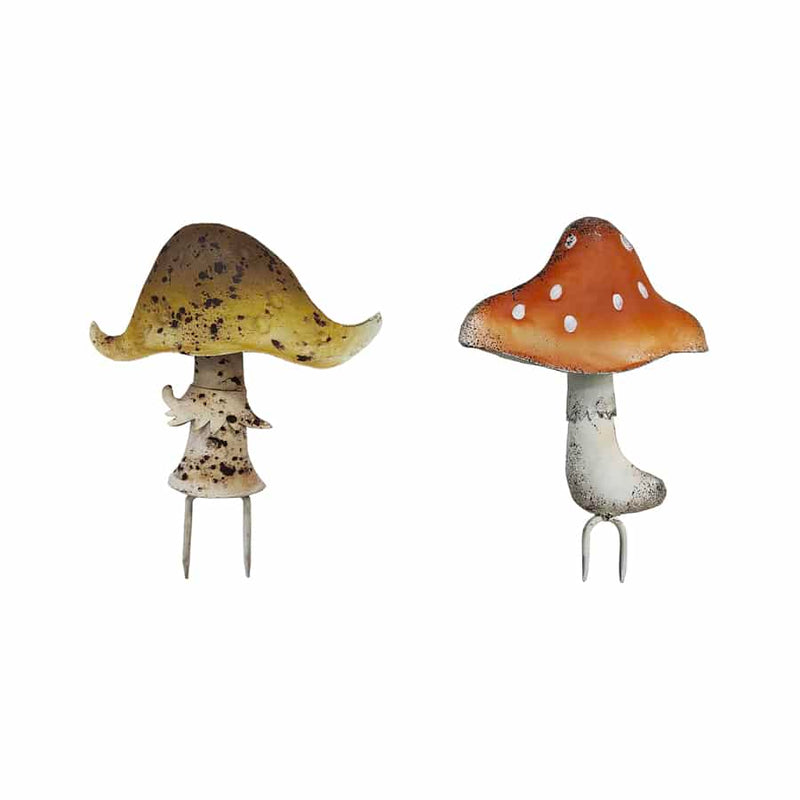 Set of Two Assorted Mushroom Garden Stake