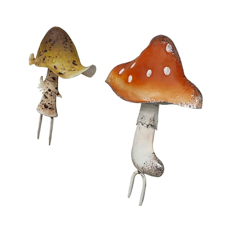 Set of Two Assorted Mushroom Garden Stake