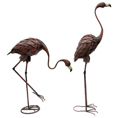 Set of 2 Asst Colour-Rust Flamingos
