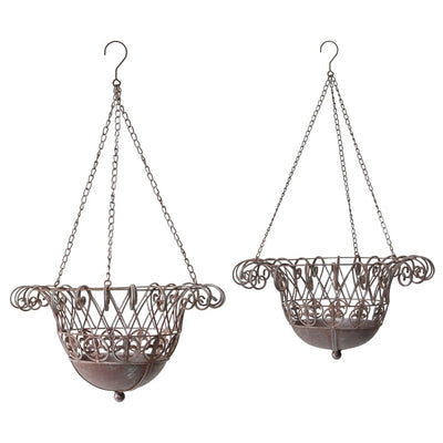 Set of Two Nested Federation-Red Hanging Baskets