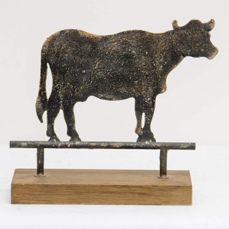 Cow Statue on Base