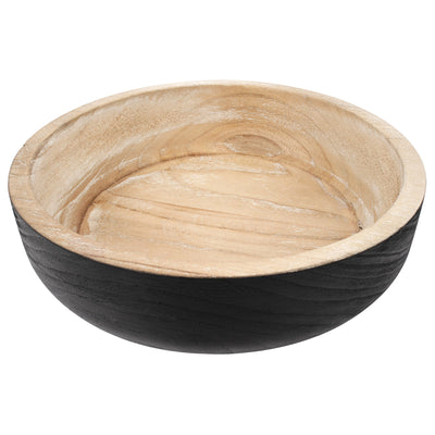 Nero Round Wooden Bowl