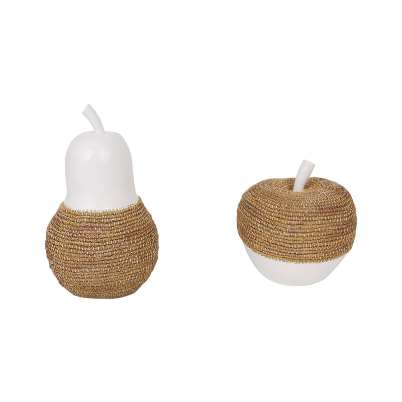Set of 2 Assorted Contemporary Hamptons Apple & Pear