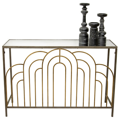 Aura Art -Deco Console Table with Mirror Top