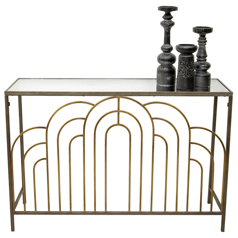 Aura Art -Deco Console Table with Mirror Top