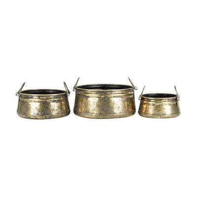 Set of 3 Nested Vintage Pots with Handles