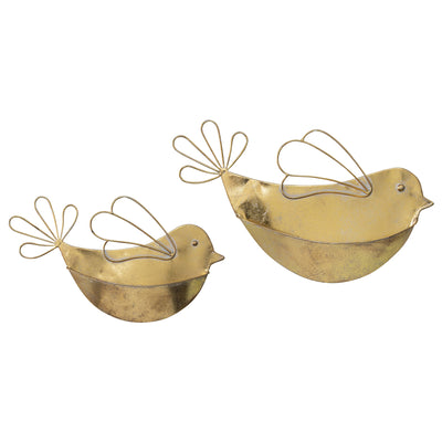 Set of 2 Nested Lustre Gold Wall Planters
