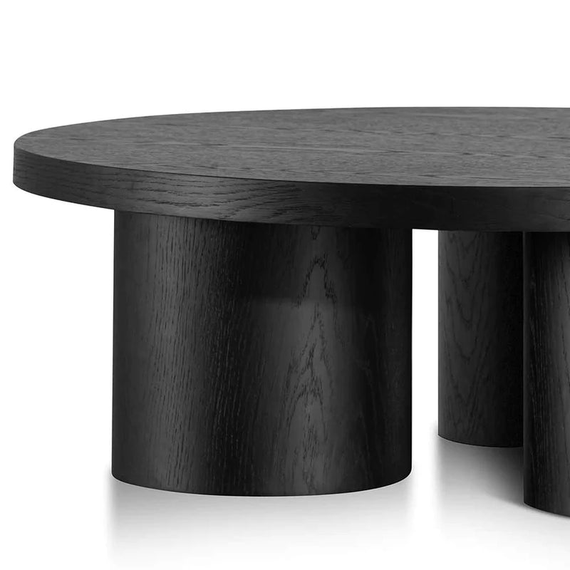 Wooden Round Coffee Table - Black