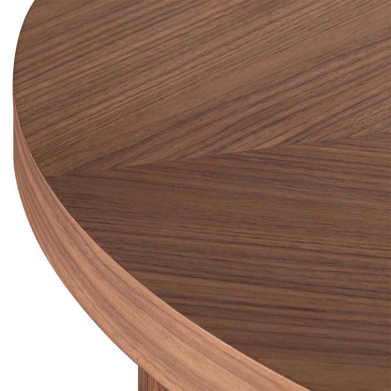 Tri-base Wooden Round Coffee Table