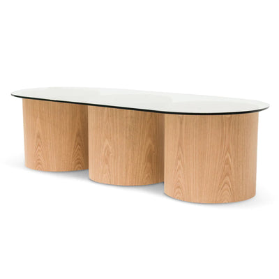 Oval Glass Coffee Table - Natural