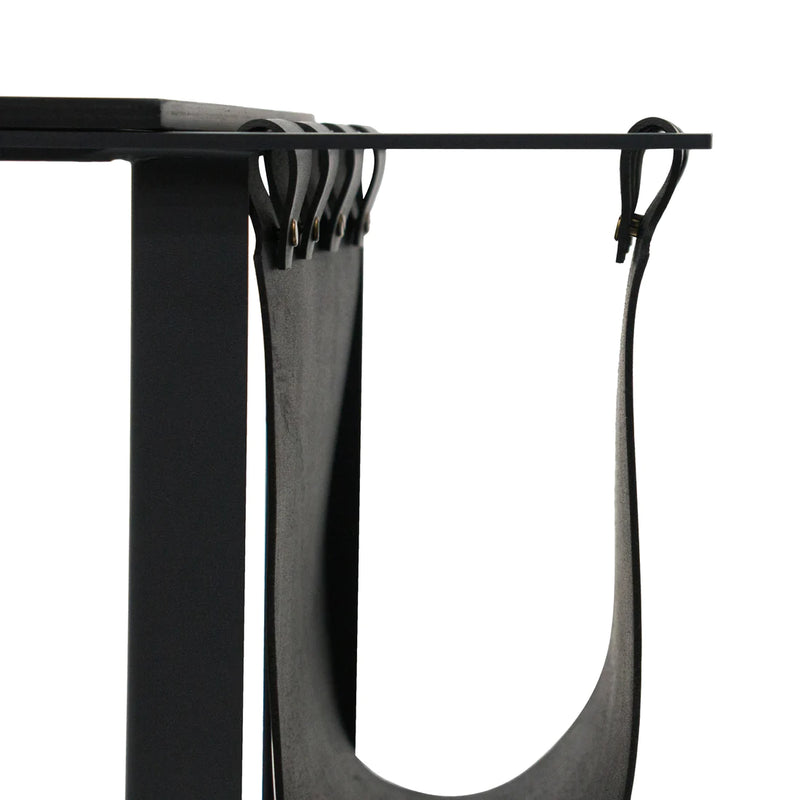 Iron Frame with Cow Leather Bag Side Table