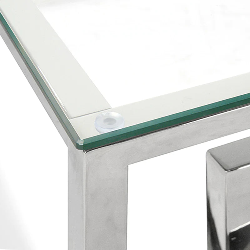Glass Top Coffee Table - Silver