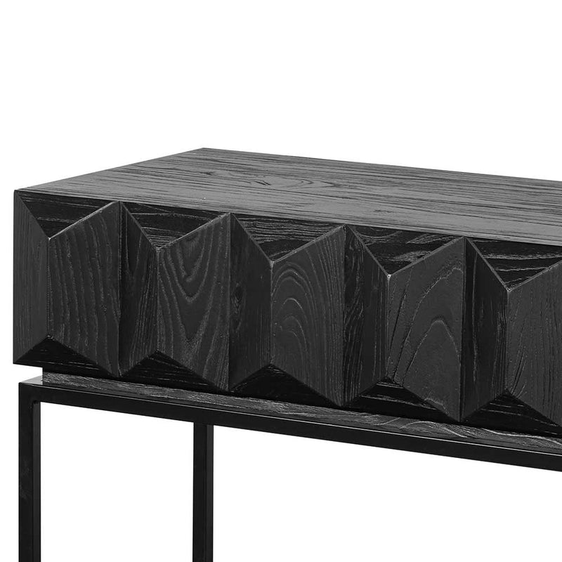 Geometric Wooden Console Table